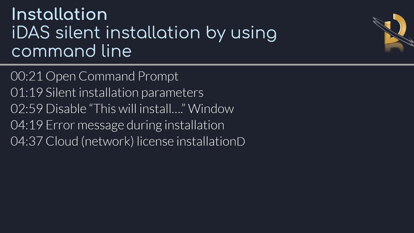 iDAS silent installation by using command line